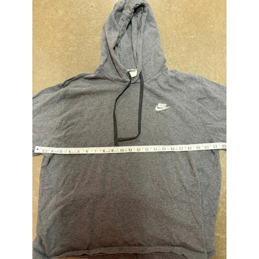 Nike Sportswear Mens Pullover Hoodie Charcoal Gray Embroidered Logo Size M